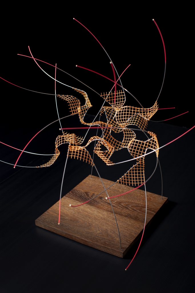 Fig 1. Constelación
RV-208 3017-252
Año: 2023 
Dimensiones: 55 x 60 x 50
Material: Malla galvanizada, alambre inox, pintura 
FOTO: Paula Pez