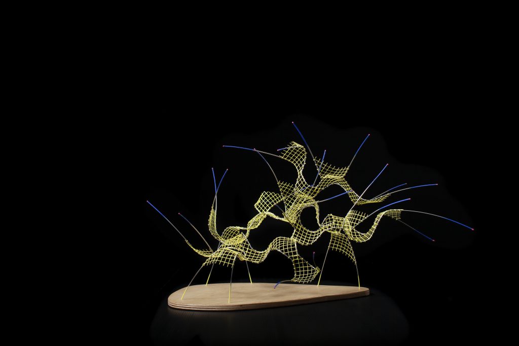 Fig 8. Constelación RV 235-243-166 Año: 2023 Dimensiones: 60 x 50 x 30 Malla galvanizada, alambre inox, pintura FOTO: Paula Pez